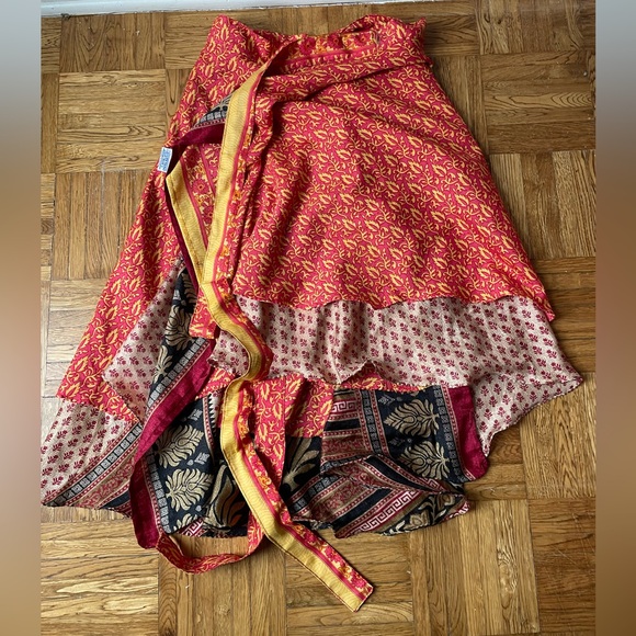 Mexicali Blues Silk Reversible Wrap Skirt - Picture 2 of 4